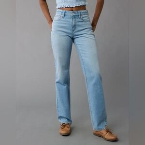 American Eagle Outfitters Super High Waisted Straight Jeans